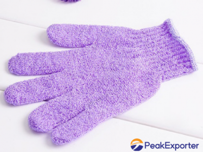 Colorful nylon bath glove for shower, spa bath glove