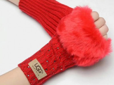 Cheap     Glove Winter Warm Mittens Women Woollen Yarn Gloves Crystal Buttons