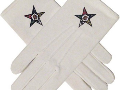 High Quality Cotton Masonic Gloves With Embroidered Logo