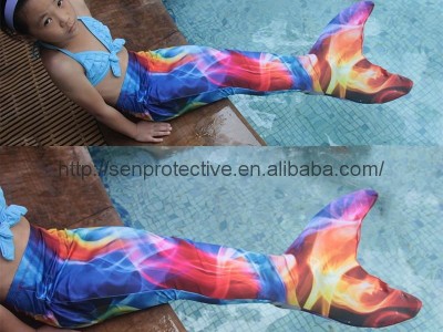 high quality red mermaid tail for swimming girls with monofins