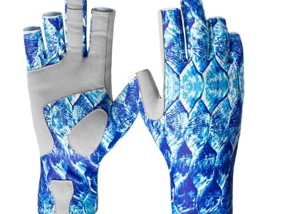 Customized Good Quality Fingerless Fishing Kayaking Gloves SPF 50+ UV Sun Gloves