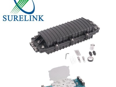 2 Entry 2 Exit Horizontal Type Aerial Joint IP66 Fiber Optical Splice Closure