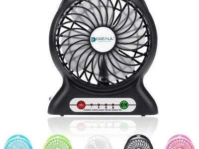 Portbale mini usb rechargebale power bank desktop cooler fan with led light lamp
