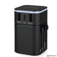 Customize luminous logo USB wall socket charger with 3.4A usb-c quick charge