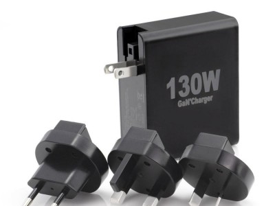 Gallium nitride 130W international AU UK EU US 4USB PD fast travel charger GAN