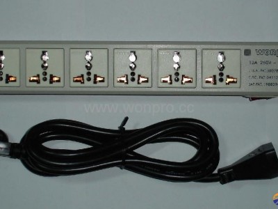 6 gang Universal  socket extension power strip