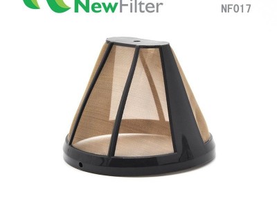 GOLD TONE COFFEE MESH FILTER PERMANENT GROUNDS REUSABLE BASKET