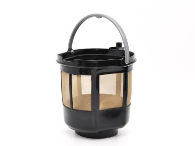 LARGE GOLD TONE COFFEE MESH FILTER PERMANENT REUSABLE BASKET