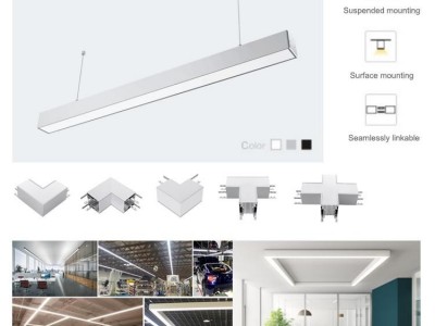 L1200*W75*H75mm Modern Office Library Suspended LED Linear Light