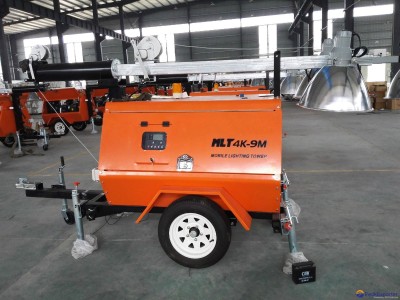 4*1000W lights 9m height mobile lighting tower