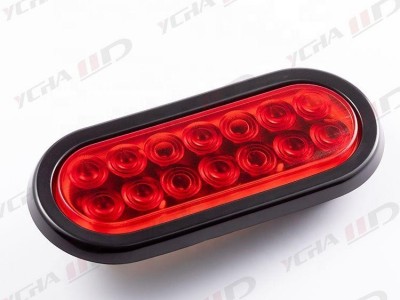 6 Inch Oval Red 10 LED Brake Stop Turn Trailer Tail Truck Lights