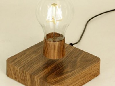 360 rotating square base magnetic levitation floating desk lamp light bulb