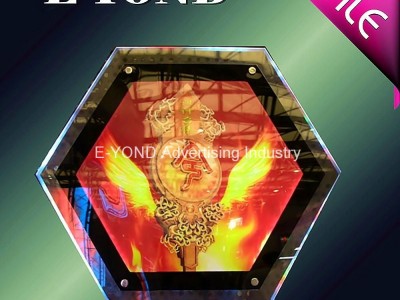 HOT ultrathin sexangle LED Crystal Light Boxes