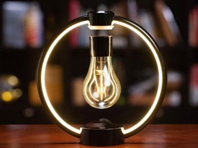 360 rotating metal magnetic floating pop lamp lighting led bulb for christmas