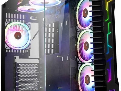 Gaming PC Case ATX Computer Game Case Mid Tower 3.0 USB Tempered Glass Panel