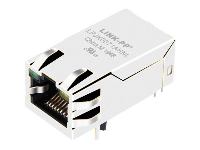 0826-1A1T-23-F | 90° Angle RJ45 MagJack Integrated Magnetics Modular Jacks