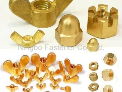Brass hex nuts Brass wing nuts Brass cap nuts Brass slotted nuts