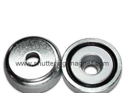 Flat NdFeB Pot Magnets With Cylinder Bore