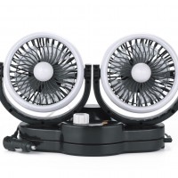 New upgrade 5 inch twin car fan fragrance automatic oscillating cooling fan 12v