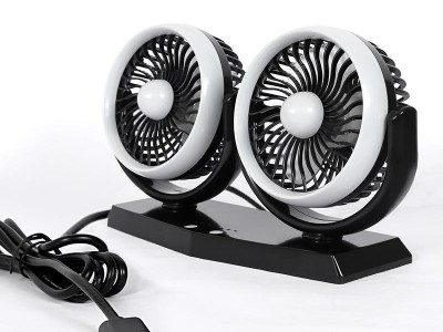 5.5 inch twin car fan with brushless motor usb socket and fragrance 5V low noise