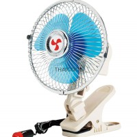 Oscillating full-seal guard clip-on car fan 8 inch with cigarette plug