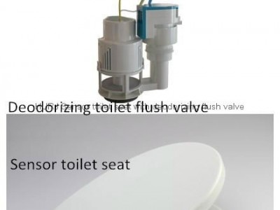 Sensor toilet seat with deodorizing toilet flush valve