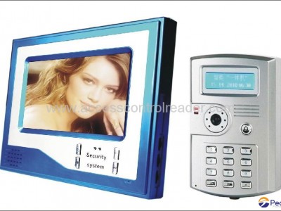 7 inch color monitor handfree video door phone unlock by ID card or password