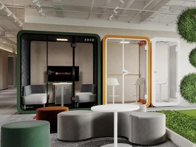 A quiet, private, and comfortable office booth