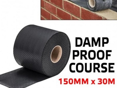 Damp Proof Super Course Embossed Black Polythene