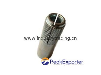 Drop in anchor for building material hardware