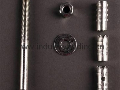 Self-locking expansion bolt for building hardware