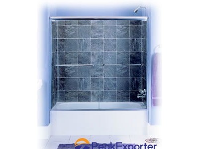 Frameless bypass tub door
