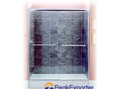 Frameless bypass shower door