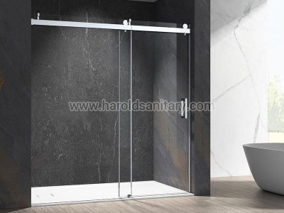 Stainless Steel Soft-Closing Sliding Glass Shower Enclosure