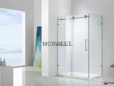 L-shape Shower Enclosure Big Roller Single Sliding Door