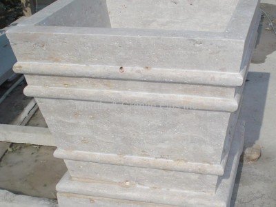 Travertine planter