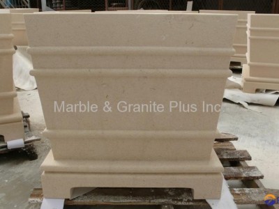 Turkish Beige limestone planter