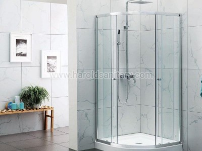 Framed Round Shower Cabins With Double Sliding Doors