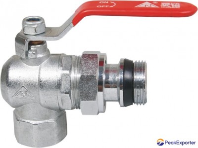 Brass 1/2 Male x Female Thread Ball Valve With Union Angled Butterfly Handle
