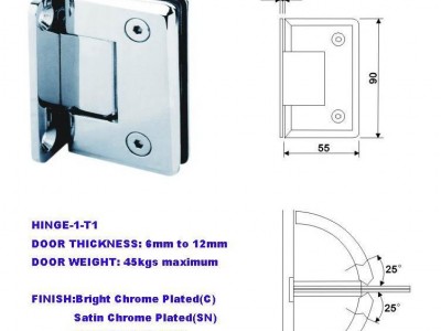 Glass hinge
