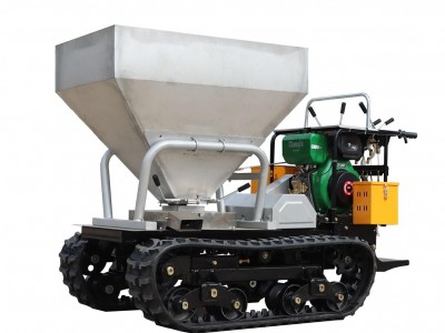 tracked chain walk behind crawler with fertilizer spreader