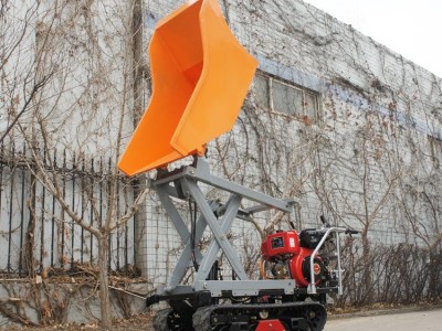 Crawler type dumper with lift container, Hydraulic Scissor lifter