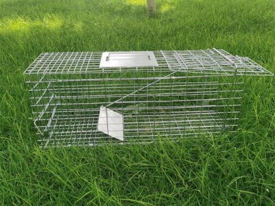 Folded humane live animal cage traps rabbit fox traps High Sensitivity Wire wild