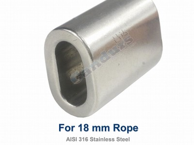 18 mm Oval Stainless Steel Cable Crimp Sleeve