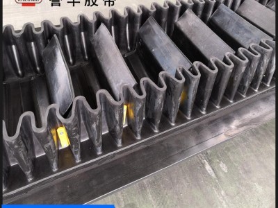 Corrugated sidewall conveyor belt with sidewall and cleats