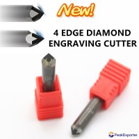 4 edge Diamond carving tools Stone PCD engraving bit for granite marble