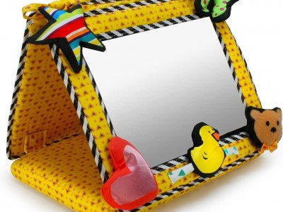Colorful Baby 2-in-1 Crib & Floor Panel Mirror