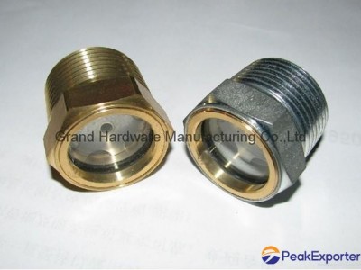 GrandMfg® Hydraulic oil tank Brass and steel oil level sight glass plug NPT1/2"