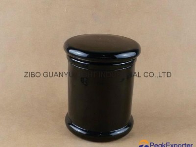 black glass candle jar,12oz metro jar