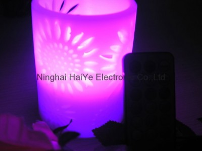 Ancient flower crave design led candle
